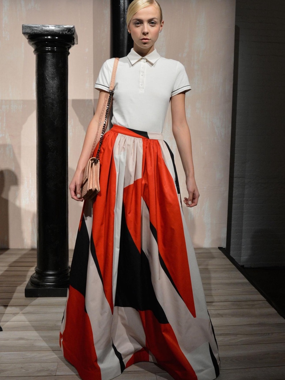 NWT Alice + Olivia Abstract Colorblock Maxi Skirt